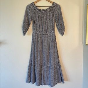 Gingham Old Navy Off the Shoulder Midi Dress (Size S)